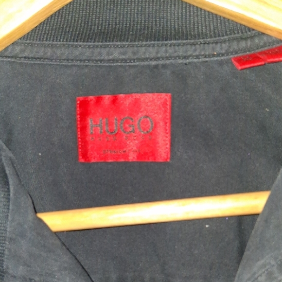 Hugo Boss Navy Blue Bomber Jacket with Red Trim - Picture 3 of 4